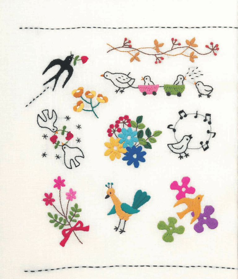 Nakış Örnekleri Kuşlar ve Çiçekler