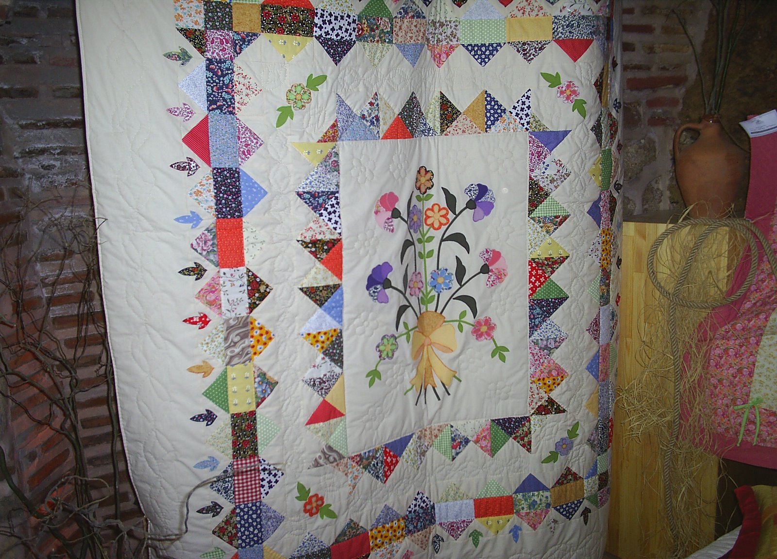 Patchwork kırkyama yatak örtüsü